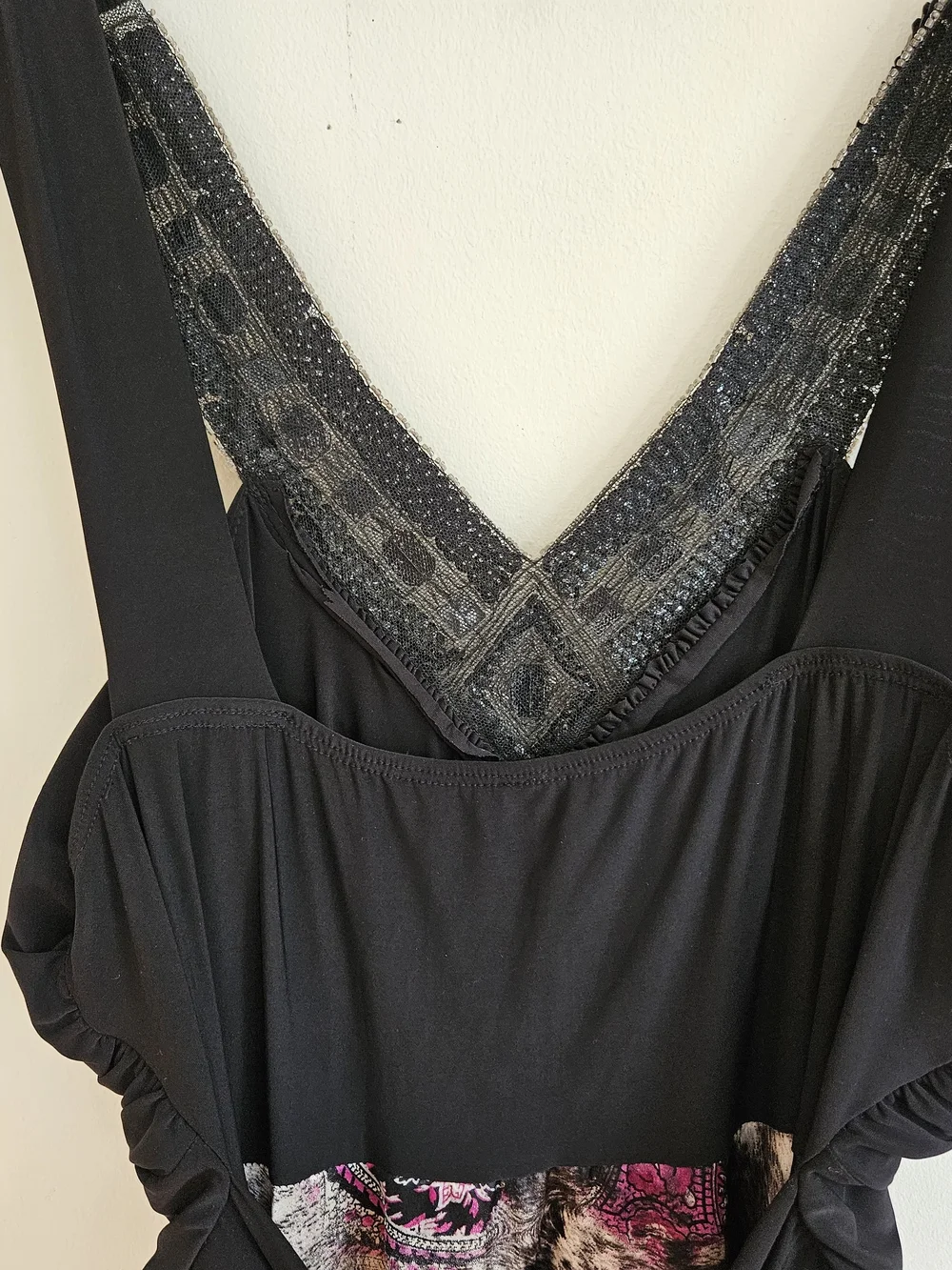Black & Pink Paisley Asymmetrical Handkerchief Hem Dress - Picture 10 of 14
